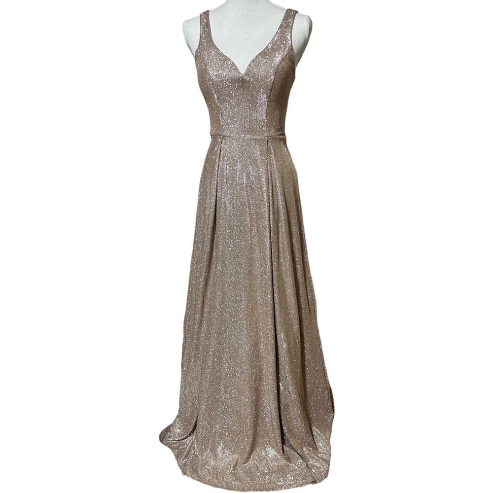 1000% sparkle champagne gown formal